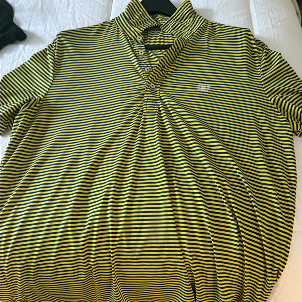 RLX Ralph Lauren Yellow and Black Striped Polo Shirt